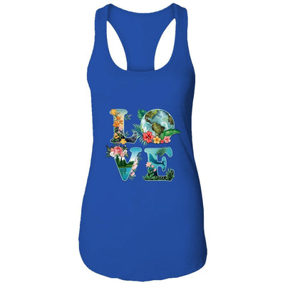 Love World Earth Day Planet Anniversary Earth Day Everyday-T-Shirt & Tank Top-Women's Ideal Racerback Tank-Royal