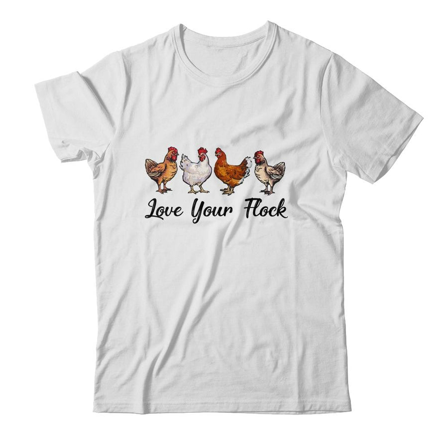 Love Your Flock Cute Chicken For Women-T-Shirt & Tank Top-Classic T-Shirt-White