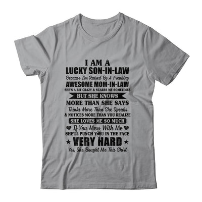 Lucky Son In Law Have A Freaking Awesome Mom In Law-T-Shirt & Hoodie-Classic T-Shirt-Sport Grey