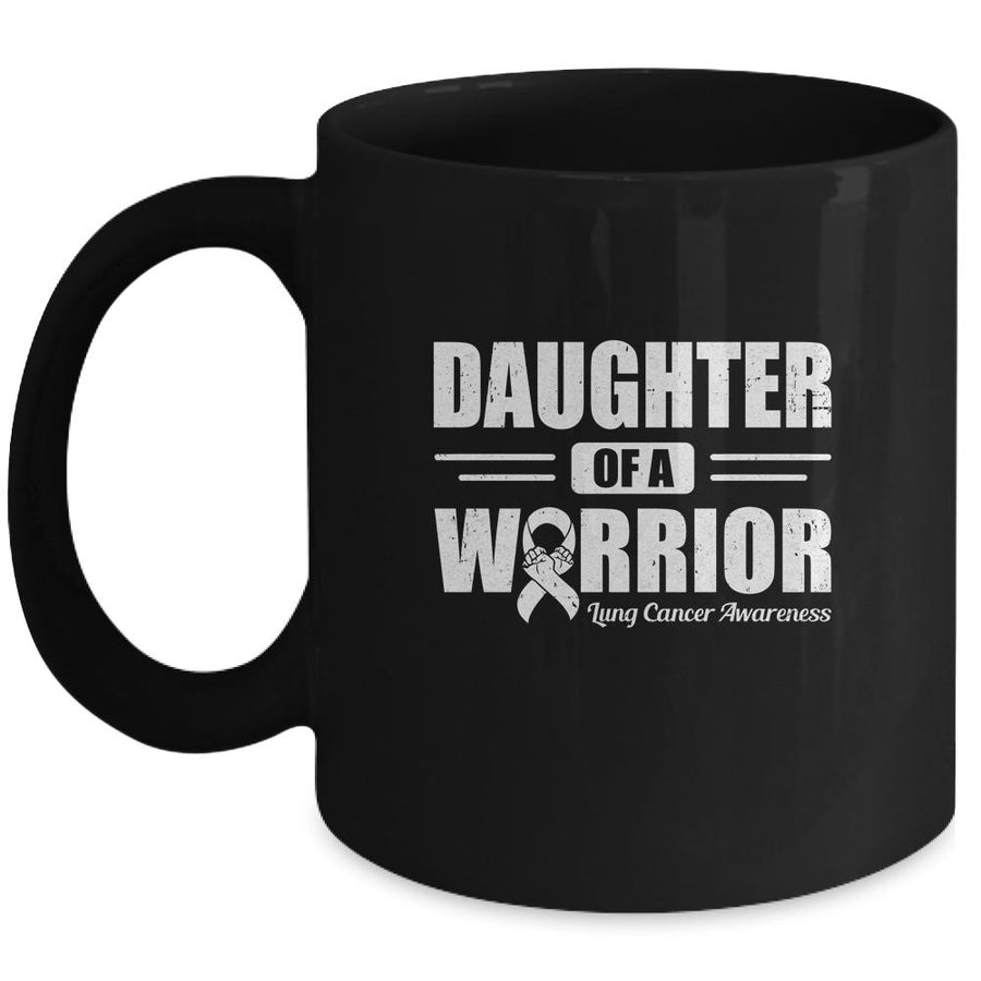Lung Cancer Awareness Daughter Of Warrior Green Gift-Coffee Mug-Mug-Black