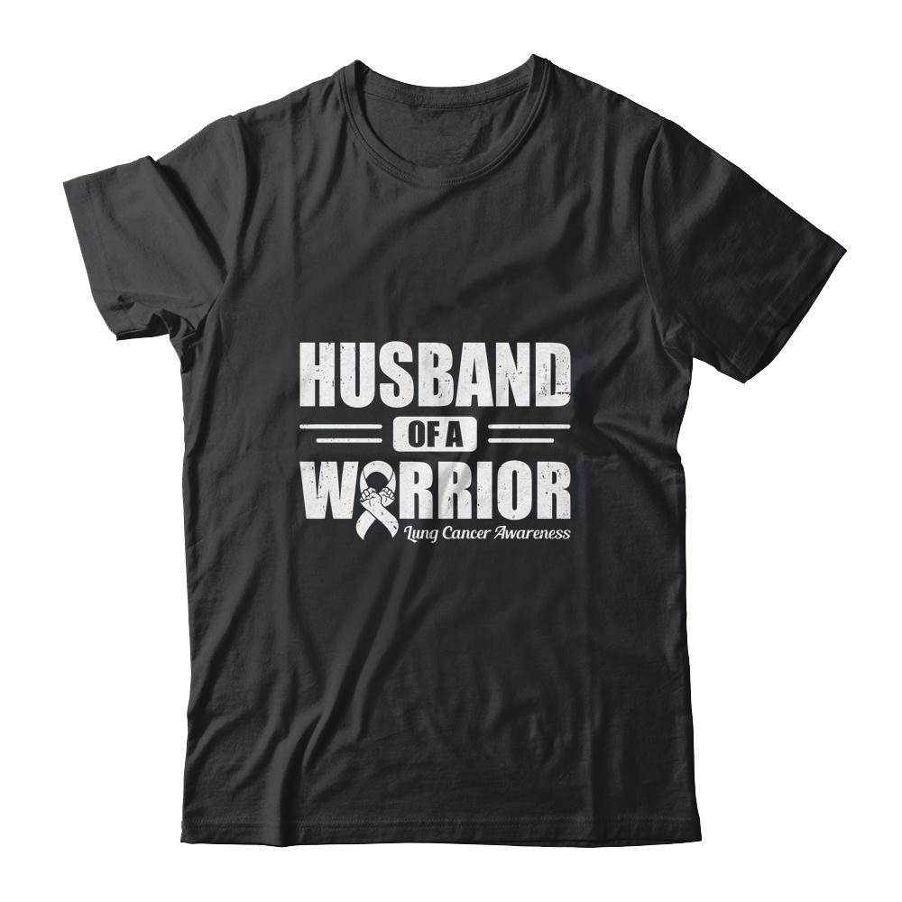 Lung Cancer Awareness Husband Of Warrior Green Gift-T-Shirt & Hoodie-Classic T-Shirt-Black