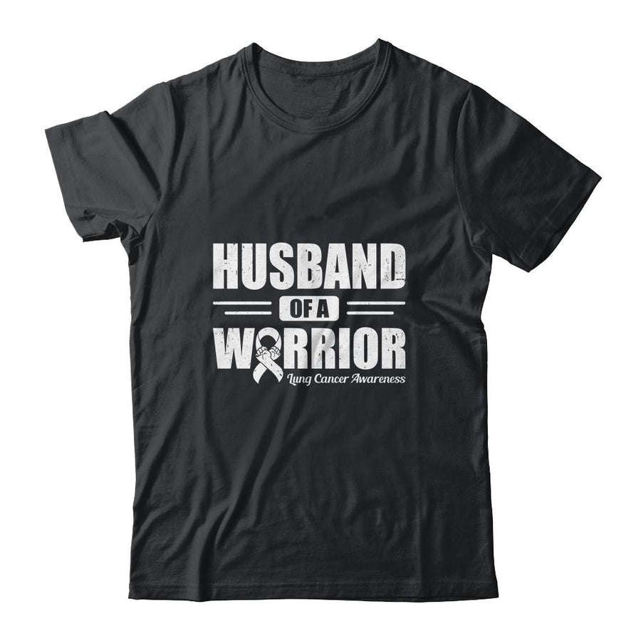 Lung Cancer Awareness Husband Of Warrior Green Gift-T-Shirt & Hoodie-Classic T-Shirt-Black