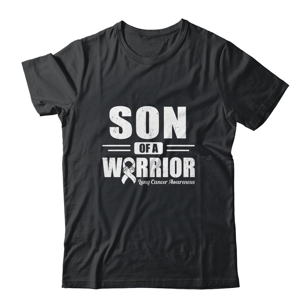 Lung Cancer Awareness Son Of Warrior Green Gift-T-Shirt & Hoodie-Classic T-Shirt-Black