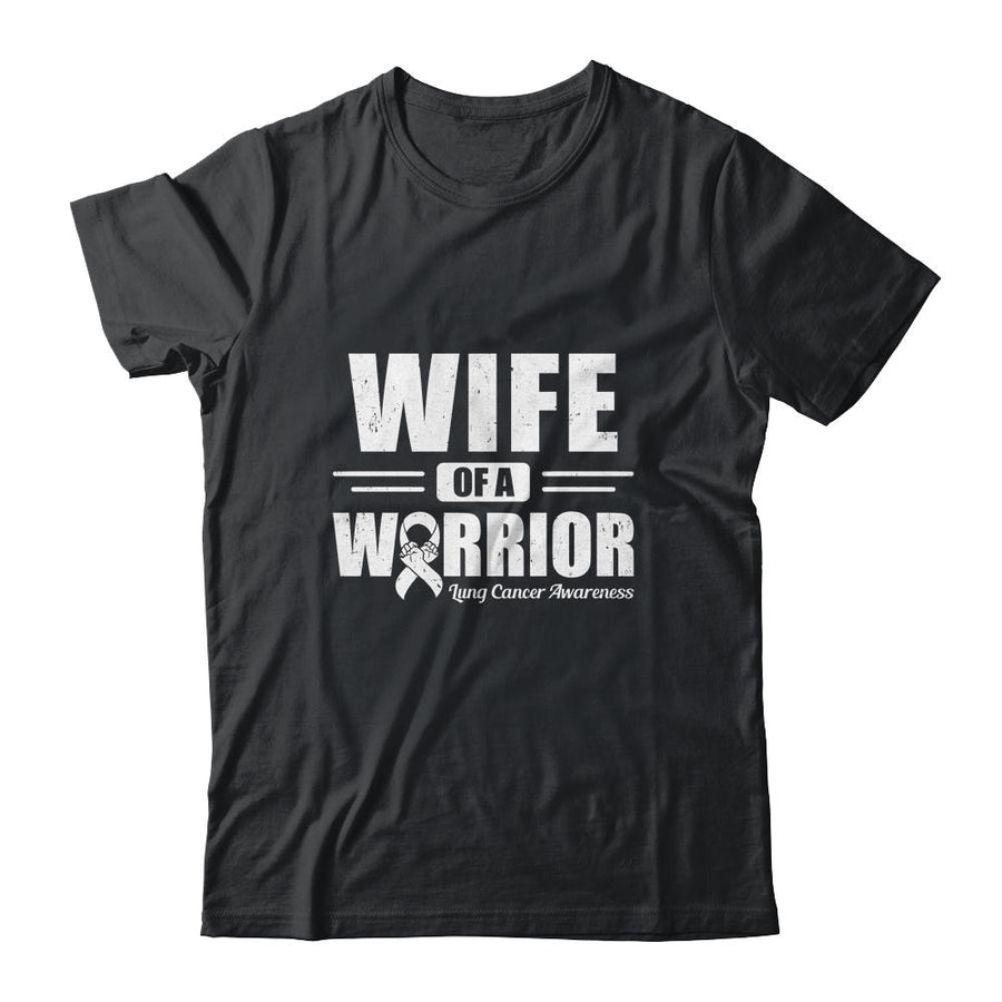 Lung Cancer Awareness Wife Of Warrior Green Gift-T-Shirt & Hoodie-Classic T-Shirt-Black