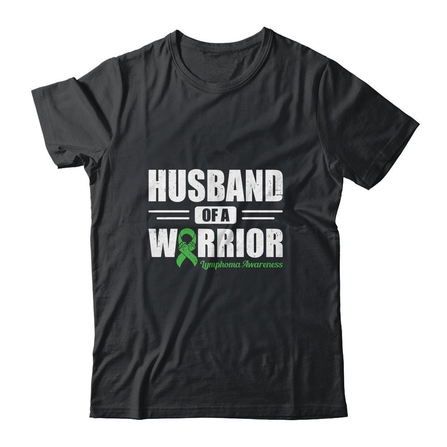 Lymphoma Awareness Husband Of Warrior Green Gift-T-Shirt & Hoodie-Classic T-Shirt-Black