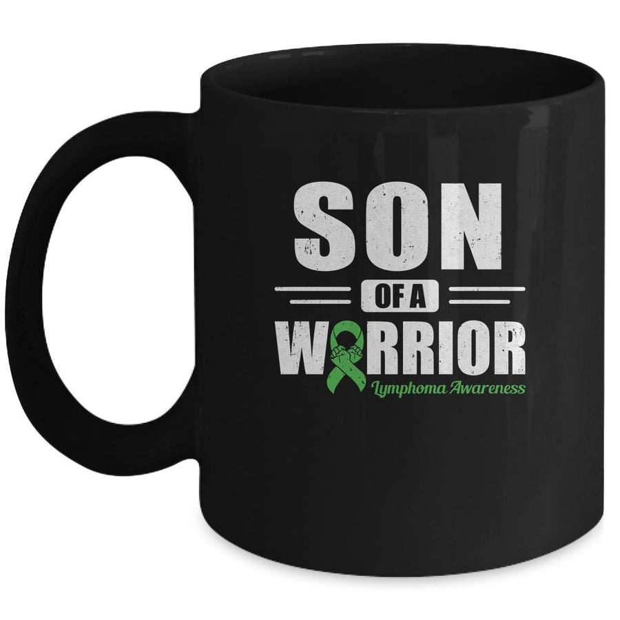 Lymphoma Awareness Son Of Warrior Green Gift-Coffee Mug-Mug-Black