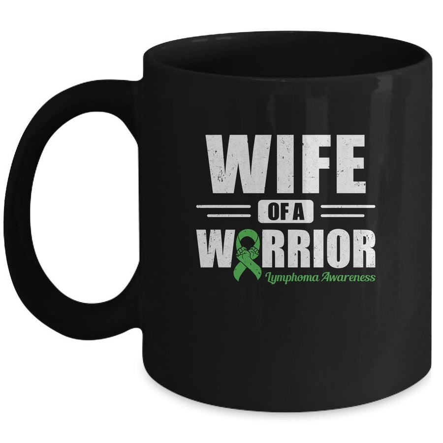 Lymphoma Awareness Wife Of Warrior Green Gift-Coffee Mug-Mug-Black