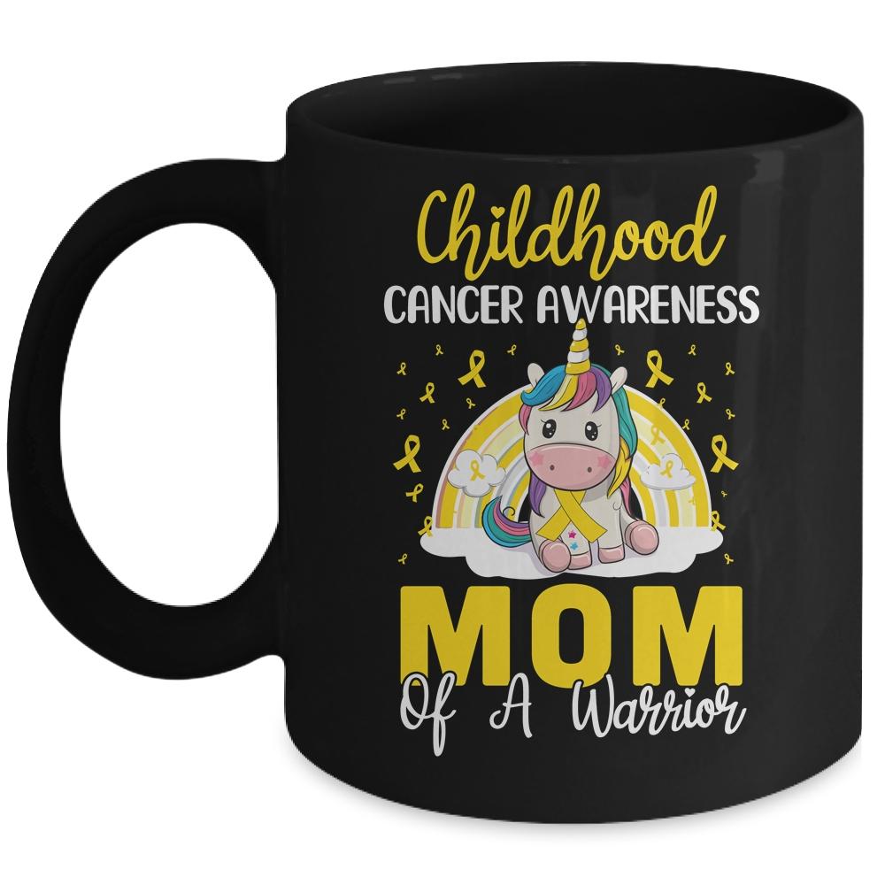Magical Unicorn Proud Mom Of Childhood Cancer Ribbon Mug