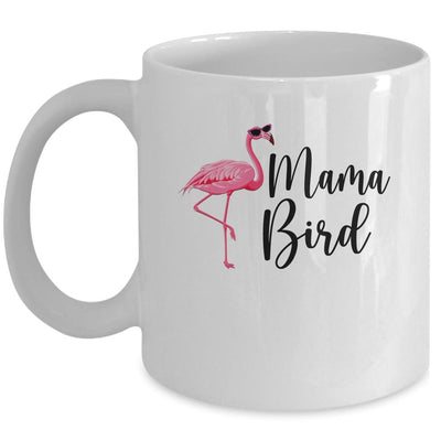 Mama Bird Flamingo Mommy Cute Flower Flamingo Gifts Mug-Coffee Mug-Mug-White