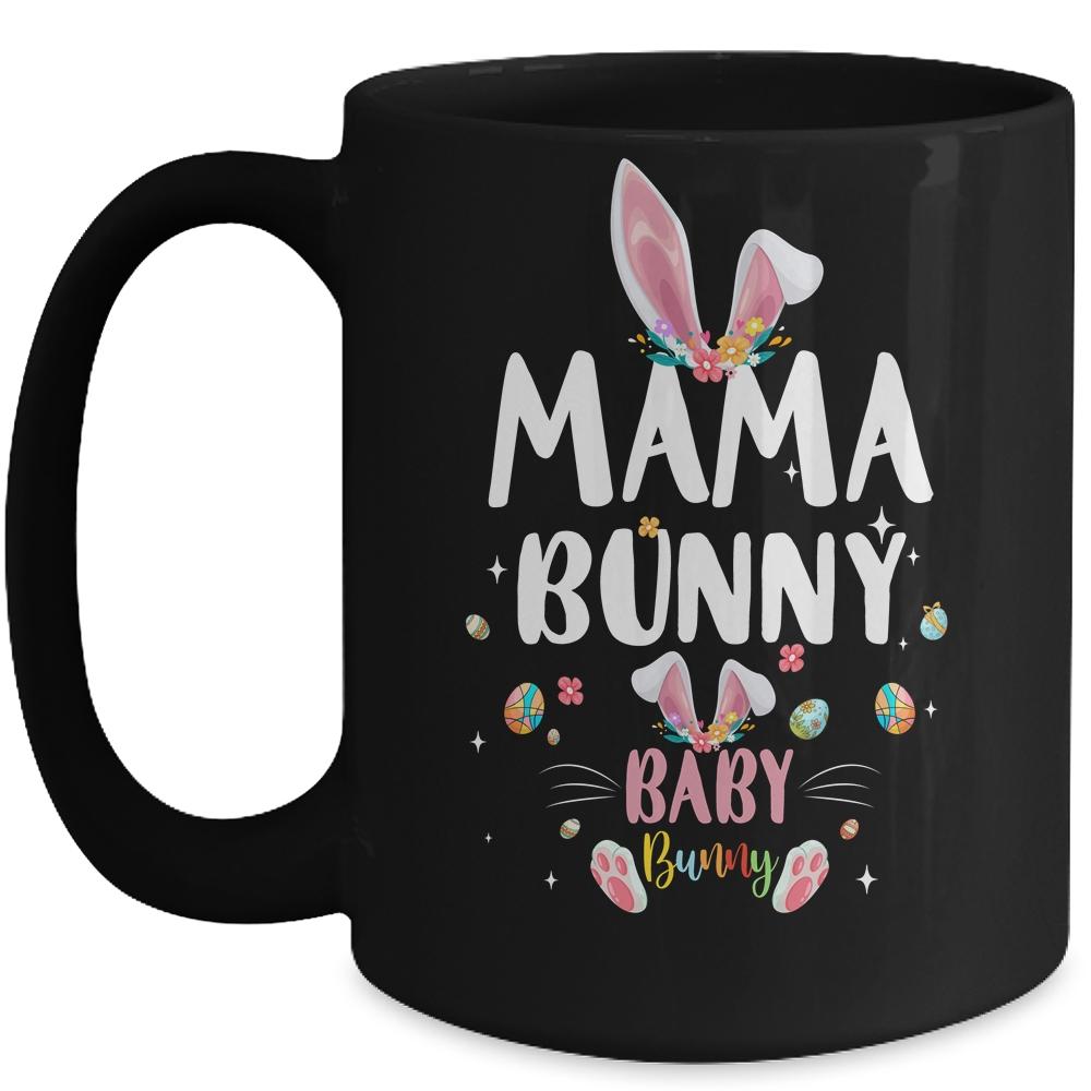 Mama Bunny Baby Bunny Easter Pregnancy Announcement Mug-Coffee Mug-Mug-Black