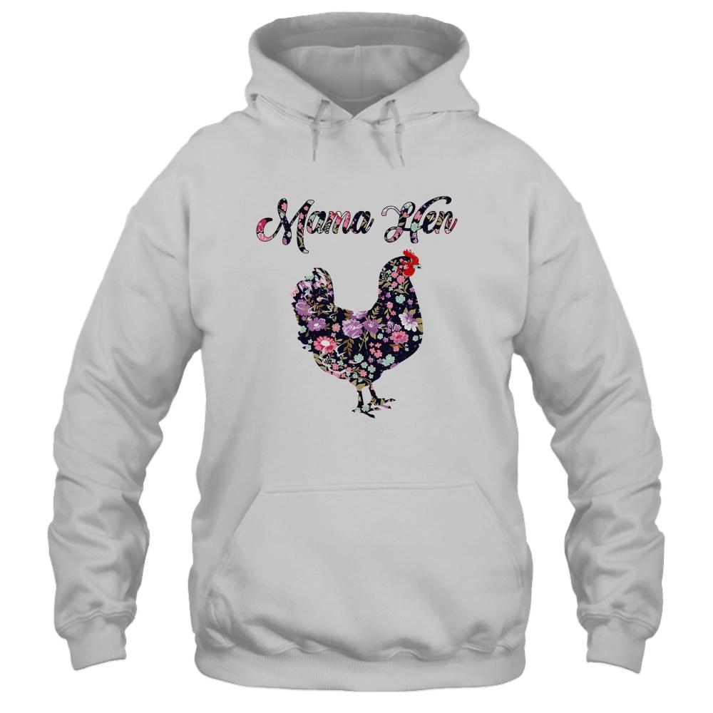 Mama Hen Funny Mother's Day Chicken Mom Farmer Farm Gift-T-Shirt & Tank Top-Pullover Hoodie-White