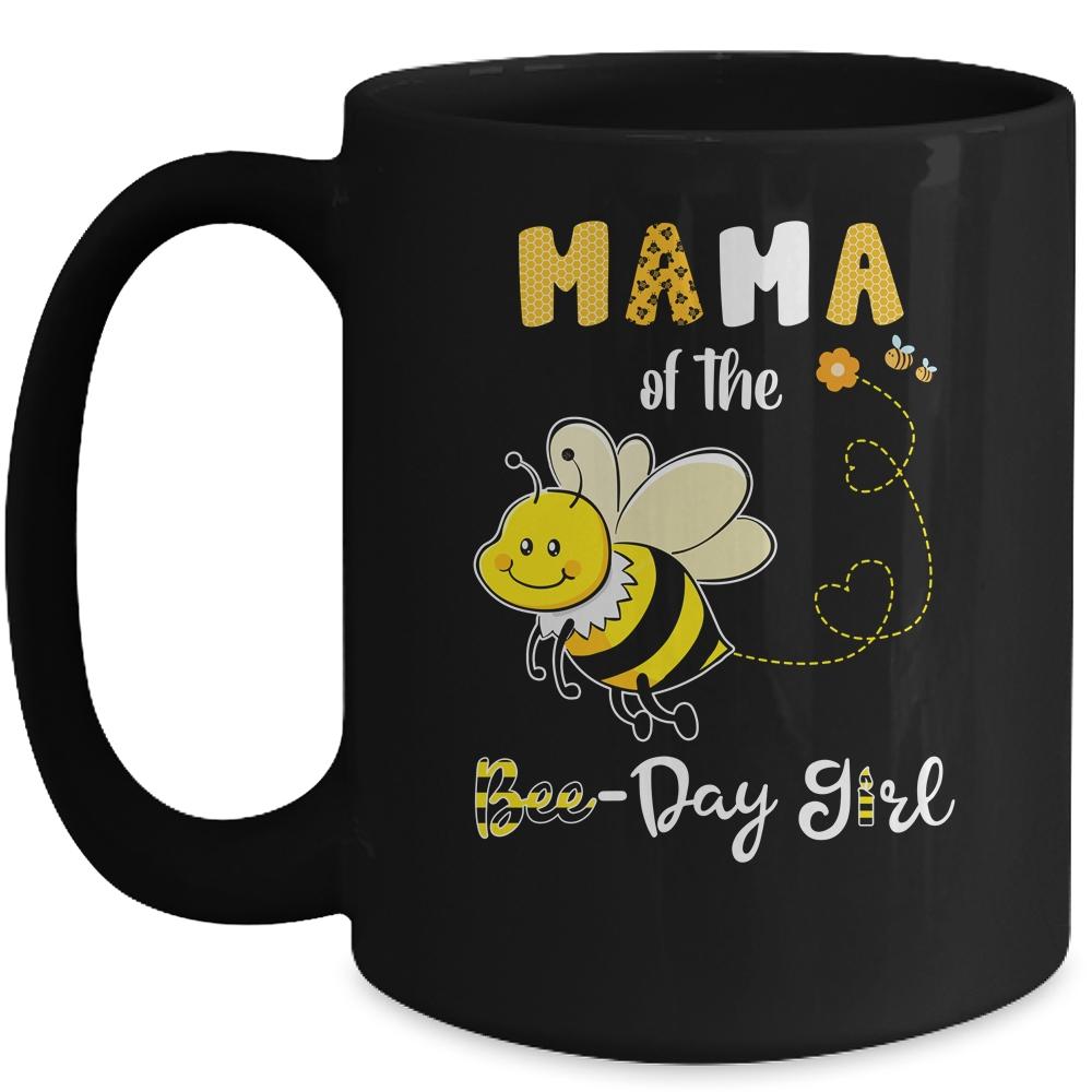 Mama Of The Bee Birthday Girl Family Matching Mug-Coffee Mug-Mug-Black