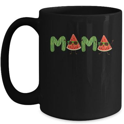 Mama Watermelon Funny Summer Fruit Mom Mother's Day Mug-Coffee Mug-Mug-Black