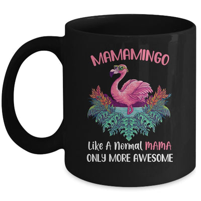 Mamamingo Like An Mama Only Awesome Floral Flamingo Gift Mug-Coffee Mug-Mug-Black