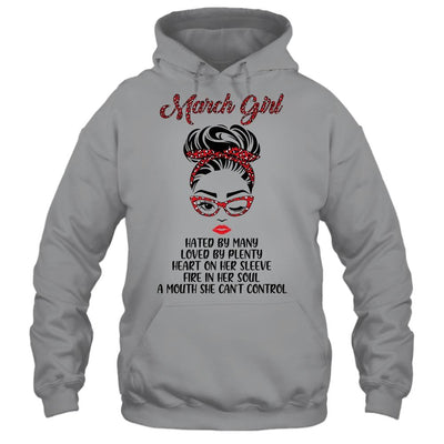 March Girl Hated By Many Loved By Plenty Leopard Women-T-Shirt & Tank Top-Pullover Hoodie-Sport Grey