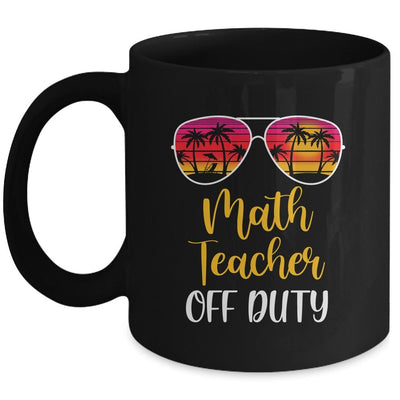 Math Teacher Off Duty Sunglasses Beach Sunset Mug-Coffee Mug-Mug-Black