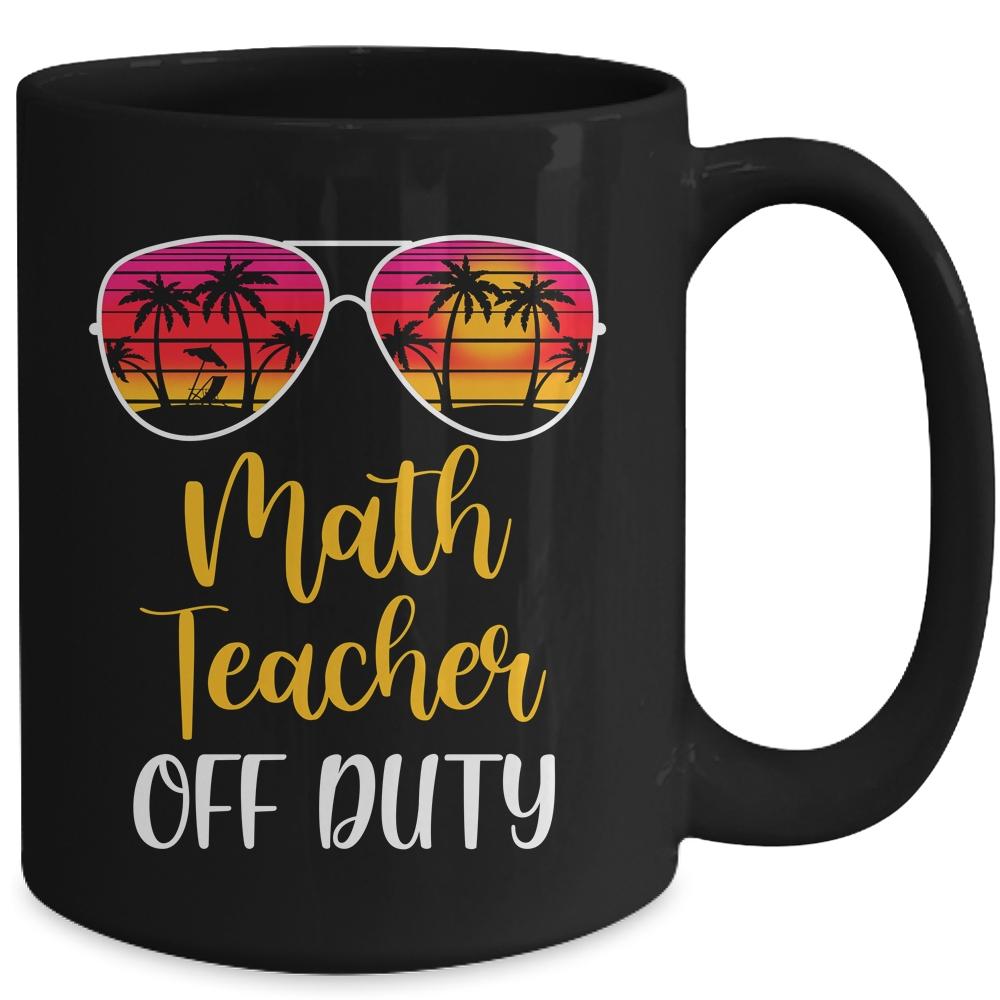 Math Teacher Off Duty Sunglasses Beach Sunset Mug-Coffee Mug-