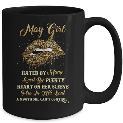 May Girl Birthday Funny Leopard Sexy Lip Mug-Coffee Mug-