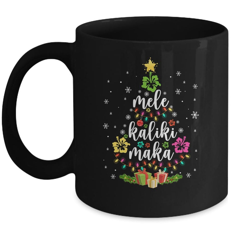 Mele Kalikimaka Hawaiian Hawaii Christmas Tree Gifts Mug-Coffee Mug-Mug-Black