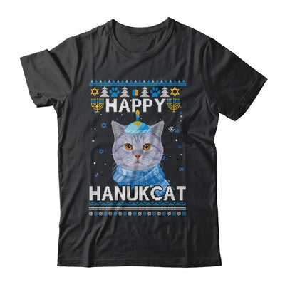 Meowzel Tov Ugly Hanukkah Cat Chanukah-T-Shirt & Sweatshirt-Classic T-Shirt-Black