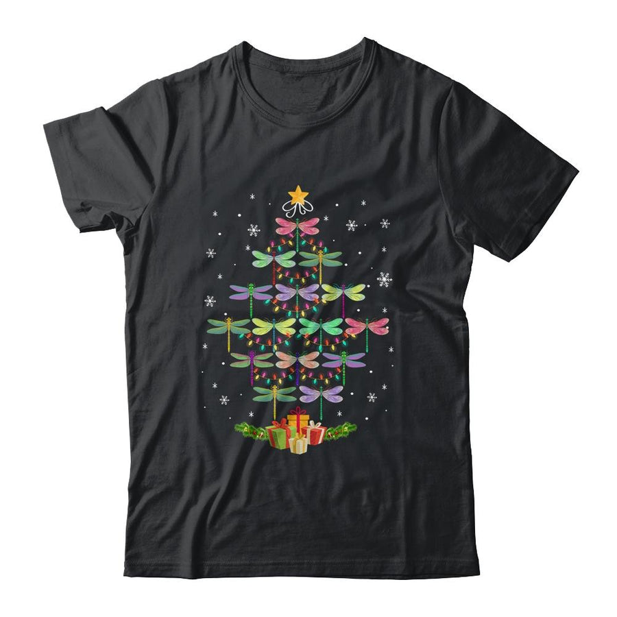 Merry Christmas Lover Xmas Dragonfly Christmas Tree-T-Shirt & Sweatshirt-Classic T-Shirt-Black