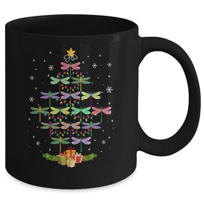 Merry Christmas Lover Xmas Dragonfly Christmas Tree Mug-Coffee Mug-Mug-Black