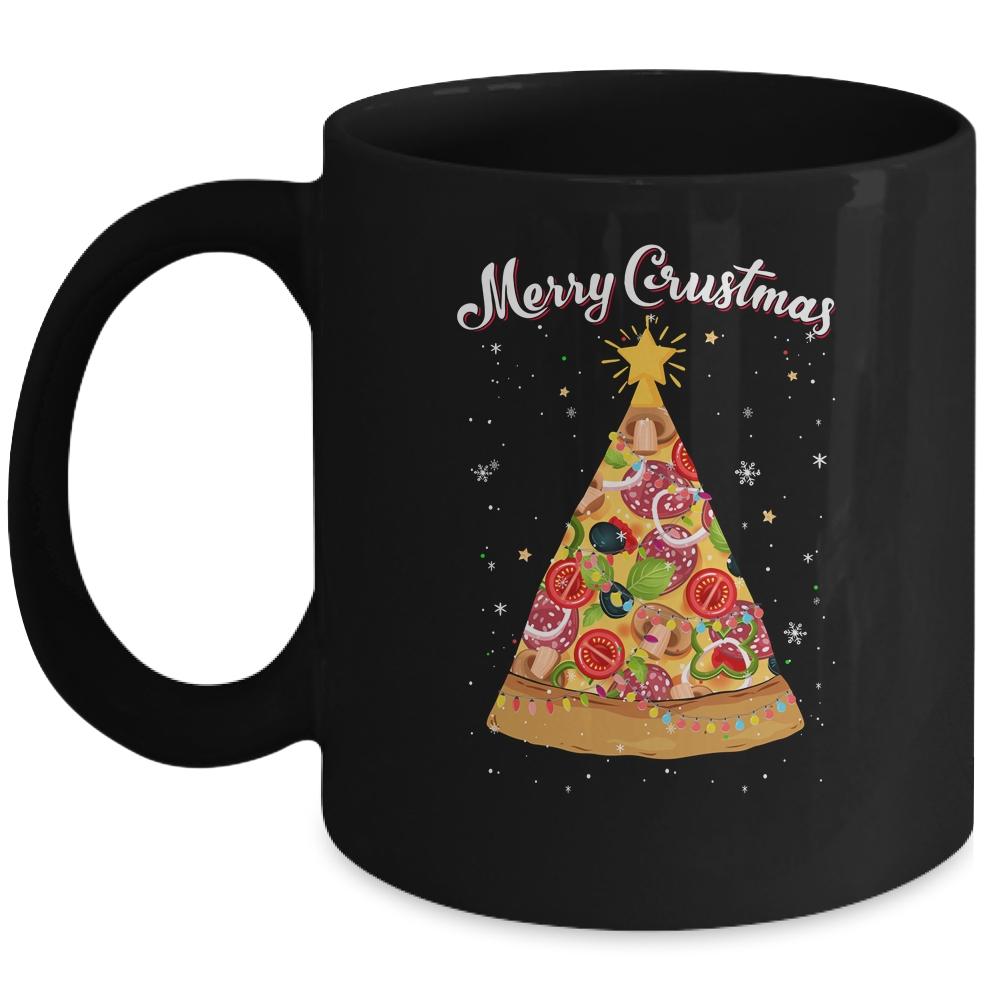 Merry Crustmas Pizza Christmas Tree Xmas Mug