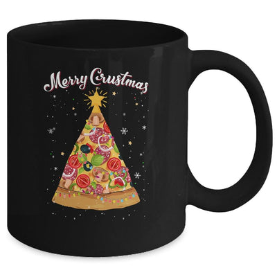 Merry Crustmas Pizza Christmas Tree Xmas Mug-Coffee Mug-Mug-Black