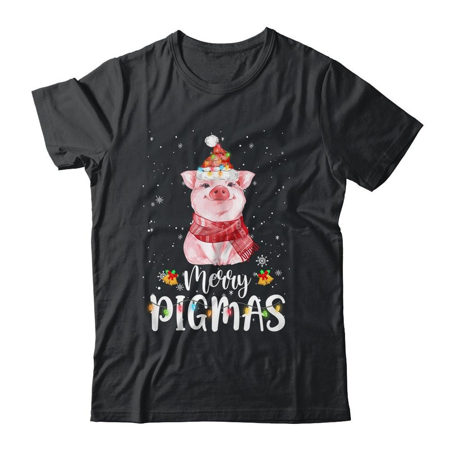 Merry Pigmas Funny Pig Christmas Pajama For Pig Lover-T-Shirt & Sweatshirt-Classic T-Shirt-Black