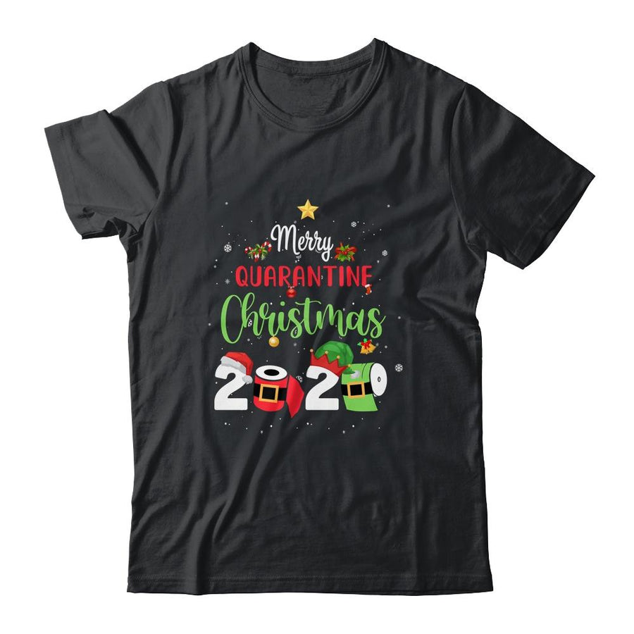 Merry Quarantine Christmas Pajamas Family Matching Xmas Gift-T-Shirt & Sweatshirt-Classic T-Shirt-Black