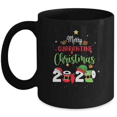Merry Quarantine Christmas Pajamas Family Matching Xmas Gift Mug-Coffee Mug-Mug-Black