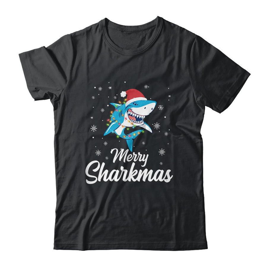 Merry Sharkmas Santa Christmas Sharks Lover Gift-T-Shirt & Sweatshirt-Classic T-Shirt-Black