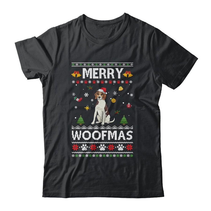 Merry Woofmas Beagle Santa Reindeer Ugly Christmas Sweater-T-Shirt & Sweatshirt-Classic T-Shirt-Black