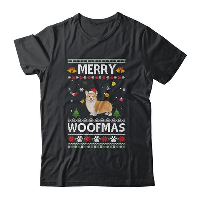 Merry Woofmas Corgi Santa Reindeer Ugly Christmas Sweater-T-Shirt & Sweatshirt-Classic T-Shirt-Black