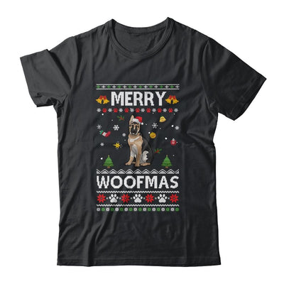 Merry Woofmas German Shepherd Santa Reindeer Ugly Christmas Sweater-T-Shirt & Sweatshirt-Classic T-Shirt-Black