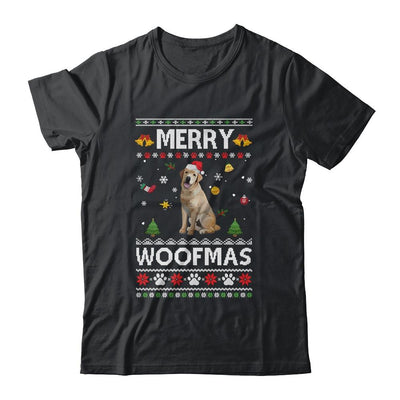 Merry Woofmas Golden Retriever Santa Reindeer Ugly Christmas Sweater-T-Shirt & Sweatshirt-Classic T-Shirt-Black