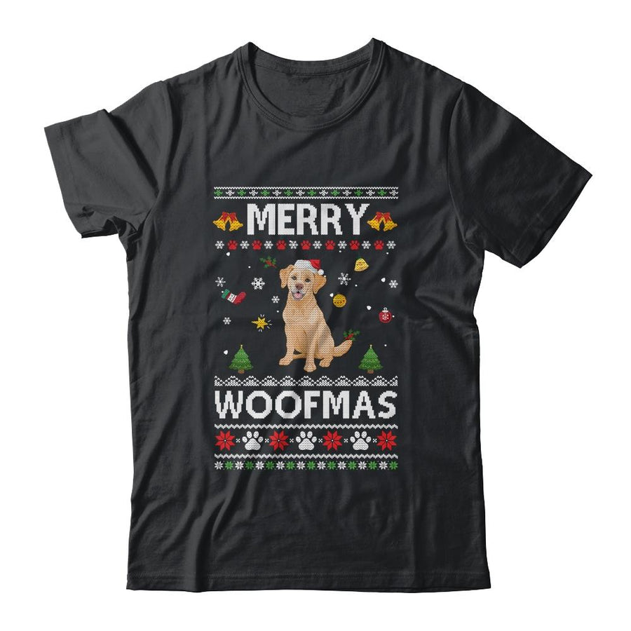 Merry Woofmas Labrador Santa Reindeer Ugly Christmas Sweater-T-Shirt & Sweatshirt-Classic T-Shirt-Black