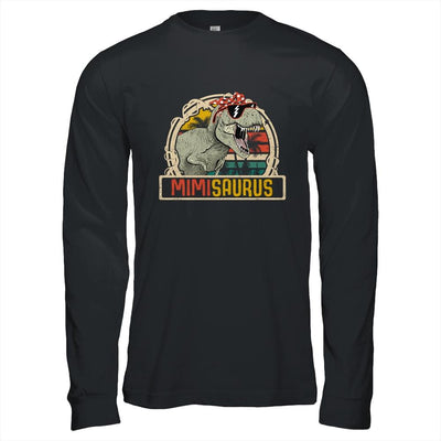 Mimisaurus T Rex Dinosaur Mimi Saurus Family Matching-T-Shirt & Hoodie-Long Sleeve T-Shirt-Black