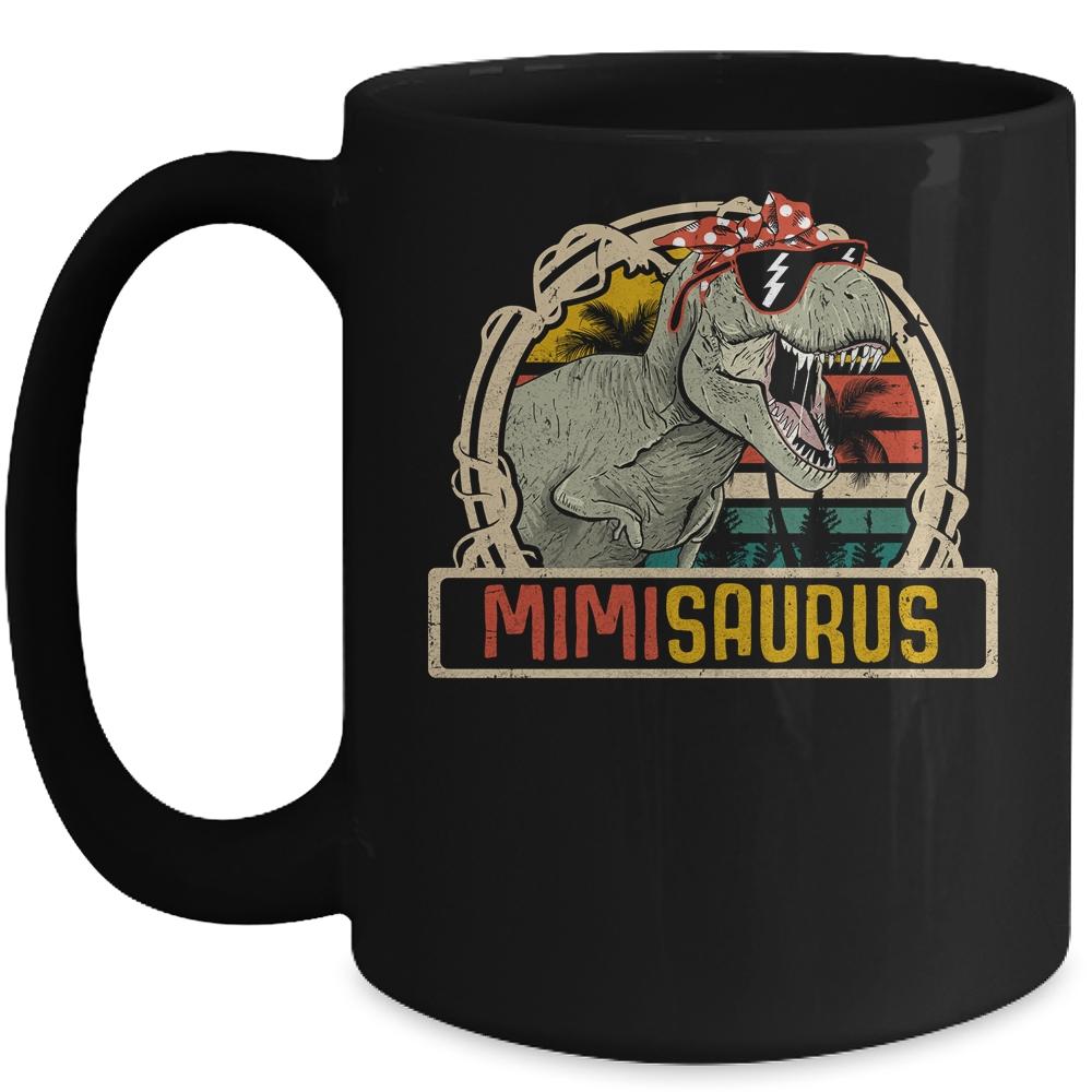 Mimisaurus T Rex Dinosaur Mimi Saurus Family Matching Mug-Coffee Mug-Mug-Black