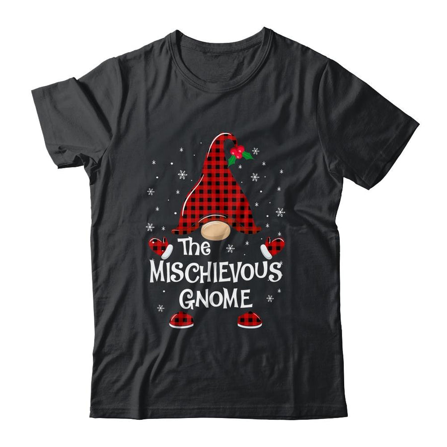 Mischievous Gnome Buffalo Plaid Matching Christmas Pajama Gift-T-Shirt & Sweatshirt-Classic T-Shirt-Black