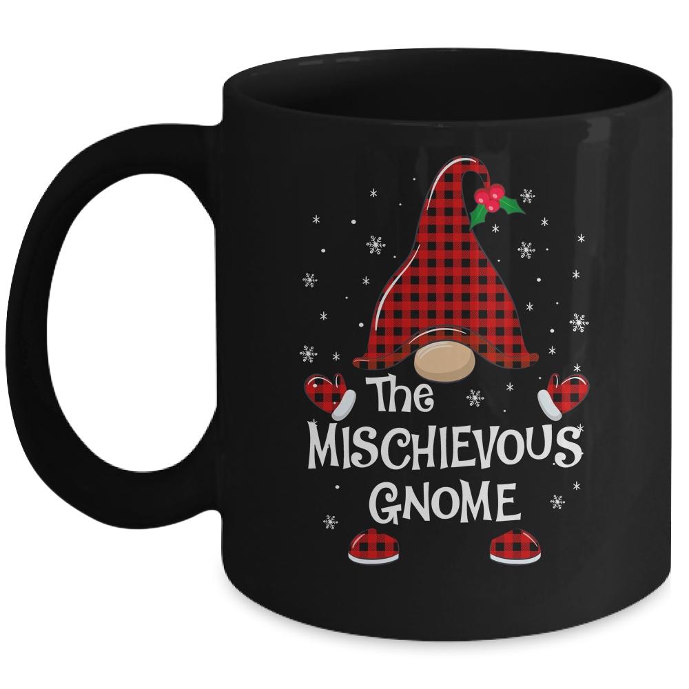 Mischievous Gnome Buffalo Plaid Matching Christmas Pajama Gift Mug