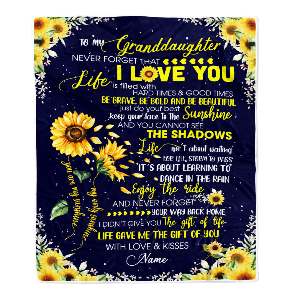 Personalized Sunflower to My Granddaughter from Grandma Grandpa Blanket Never Forget That I Love You Customized Gift For Birthday Christmas Fleece Blanket-Blanket-Fleece Blanket-30 x 40 Inches - Baby Size