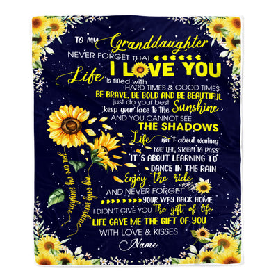 Personalized Sunflower to My Granddaughter from Grandma Grandpa Blanket Never Forget That I Love You Customized Gift For Birthday Christmas Fleece Blanket-Blanket-Fleece Blanket-30 x 40 Inches - Baby Size