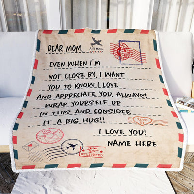 Personalized To Mom Blanket From Daughter Son I Love You Mail Letter for Keep Health Mom Birthday Mothers Day Christmas Gift Customized Fleece Blanket-Blanket-