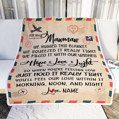 Personalized Mawmaw Blanket From Grandkids We Hugged This Blanket Mail Letter Mawmaw Birthday Mothers Day Christmas Customized Fleece Blanket-Blanket-