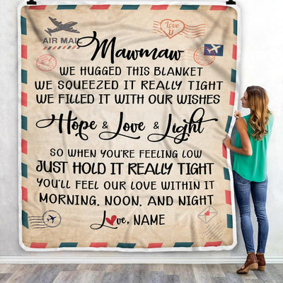 Personalized Mawmaw Blanket From Grandkids We Hugged This Blanket Mail Letter Mawmaw Birthday Mothers Day Christmas Customized Fleece Blanket-Blanket-
