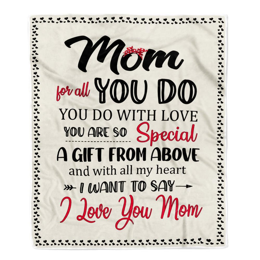 Mom For All You Do Gift From Daughter Son To My Mom Fleece Blanket-Blanket-Fleece Blanket-30 x 40 Inches - Baby Size