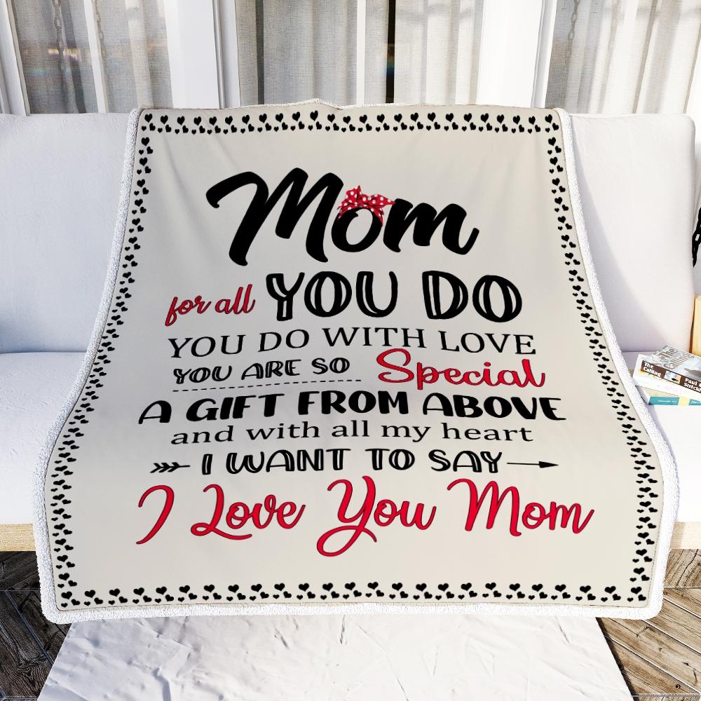 Mom For All You Do Gift From Daughter Son To My Mom Fleece Blanket-Blanket-