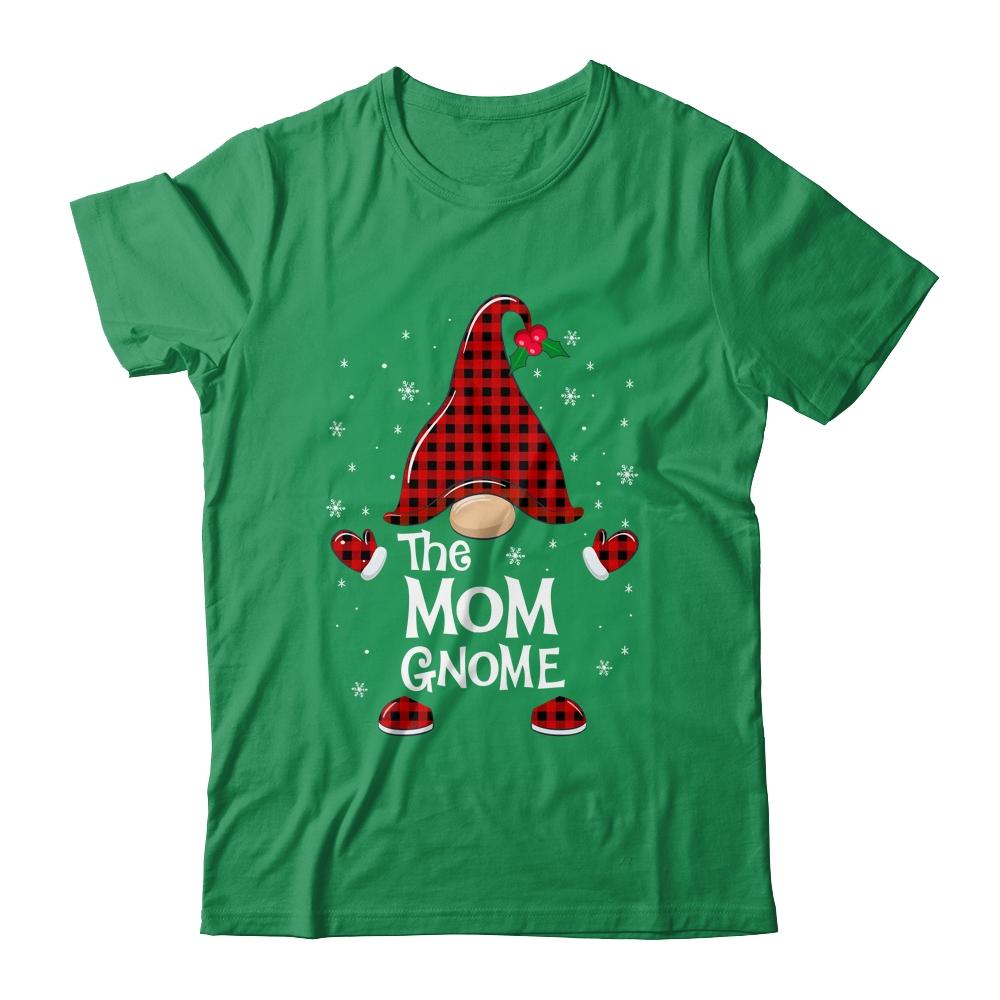 Mom Gnome Buffalo Plaid Matching Christmas Pajama Gift-T-Shirt & Sweatshirt-Classic T-Shirt-Irish Green
