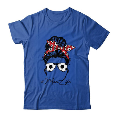 Mom Life Soccer Mom Mothers Day Messy Bun Funny-T-Shirt & Tank Top-Classic T-Shirt-Royal